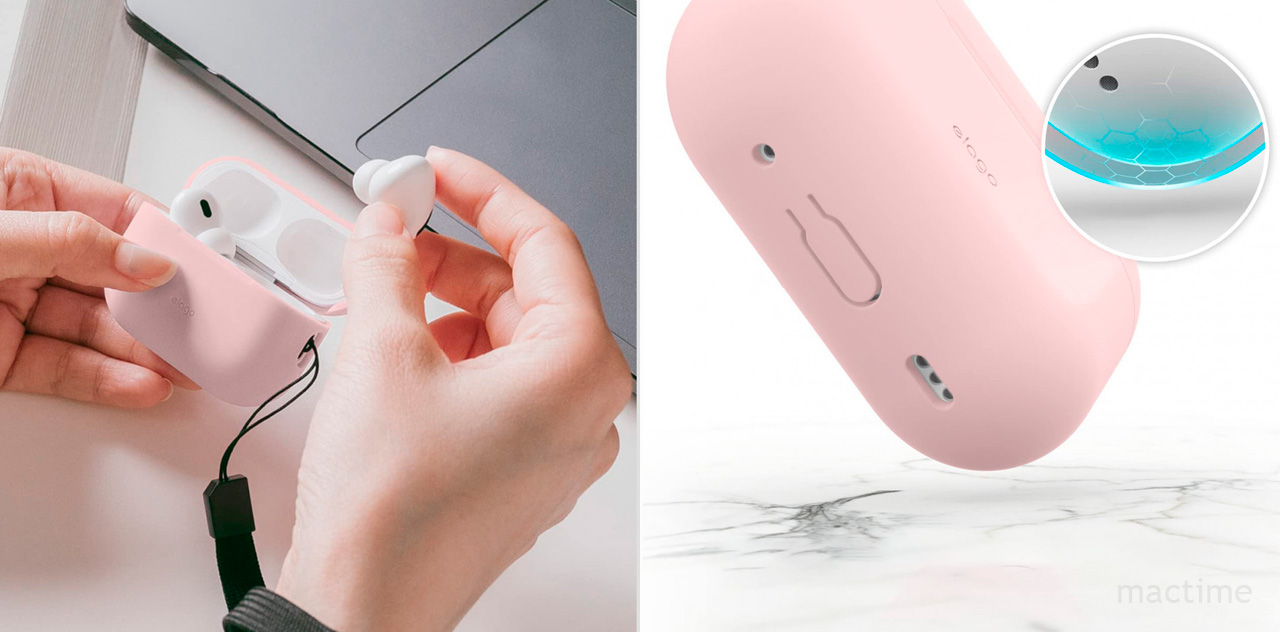 Чехол Elago Silicone case для AirPods Pro розового цвета